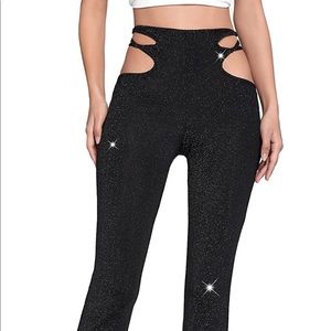 EUPHORIA sparkle cutout flare leg pant